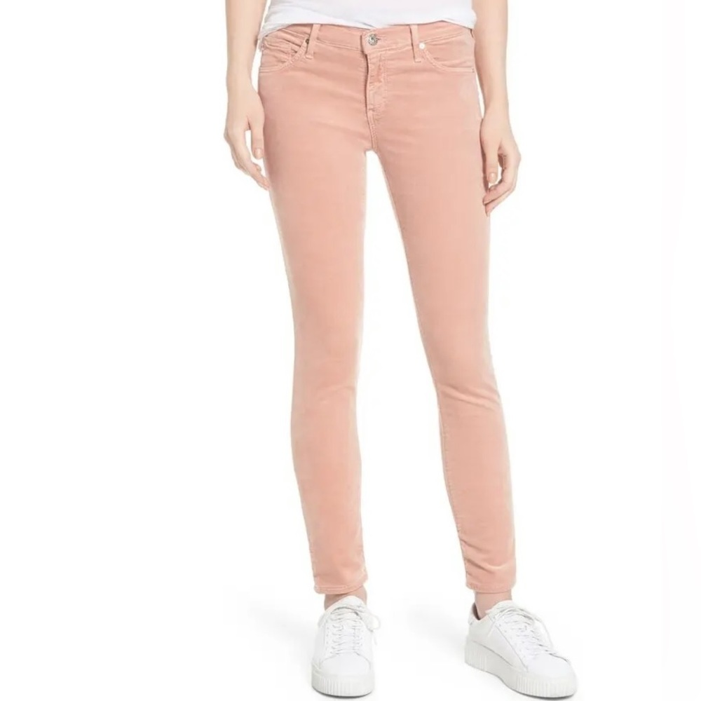Ag Adriano Goldschmied NWT Super Skinny Velvet Leggings Rose Gold- Size 27R